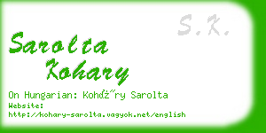 sarolta kohary business card